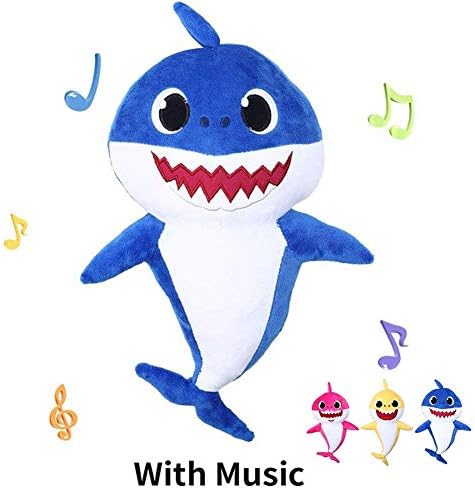 HUAYIMAOYISinging Plush Cartoon Plush Toys Soft Sharks Dolls Animal Kids Infant Toy Birthday Gifts New (Blue)