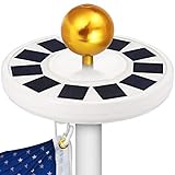 GRDE Solar Flag Pole light 30 LED Flagpole Downlight Lighting Night Light for 15 to 25 Ft Top