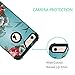 Lontect Compatible iPhone 6s Plus Case 6 Plus Case Floral 3 in 1 Heavy Duty Hybrid Armor High Impact Shockproof Protective Cover Case for Apple iPhone 6 Plus/6s Plus, Teal/Red Flower