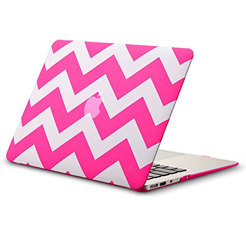 Kuzy - AIR 13-inch Chevron Neon PINK Rubberized Hard Case for MacBook Air 13.3