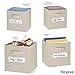 Cube Storage Baskets For Organizing - 11 Inch Set of 8 Heavy-Duty Bins For Cubby Storage Or Cube Organizer (Beige)