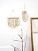 Mkono Small Macrame Wall Hanging Feather Boho Woven Leaf Tassels Decoration Cotton Ornaments with Wooden Beads Home Decor, Set of 2