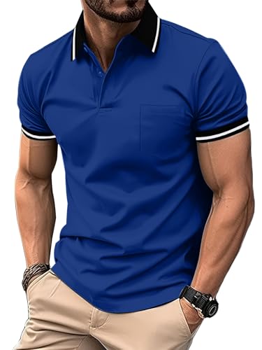 SwissWell 5 Pack Men's Golf Polo Shirt Short Sleeve Lightweight Summer T Shirt Tennis Breathable