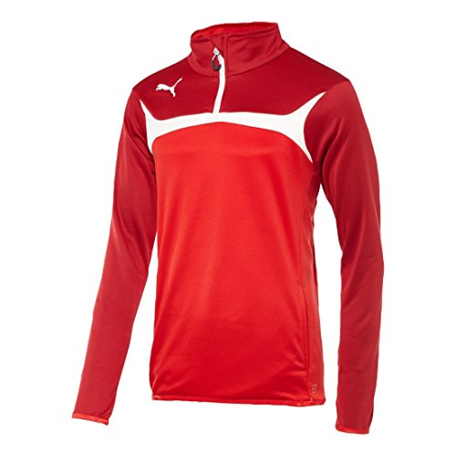 Puma Men's Esito 3 1/4 Zip Training Top, X-Large, Puma Red-White
