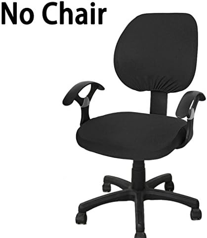 BTSKY Computer Office Chair Covers- Universal Stretchable Chair Cover Polyester Chair Cover Washable Rotating Chair Slipcover (Black)