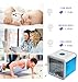 CAYNEL Personal Space Air Conditioner, 4 in 1 Mini USB Personal Space Air Cooler, Humidifier, Purifier, Desktop Cooling Fan with 3 Speeds and 7 Colors LED Night Light for Office Household Outdoors