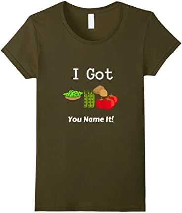Womens I Got Greens Beans Potatoes Tomatoes Funny T Shirt Medium Olive