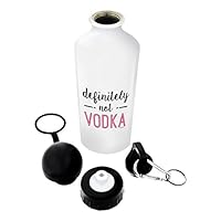 ThisWear Funny Office Water Bottle Definitely Not Vodka Best Friend Gifts Besties Office Desk Water Bottle for Office Gift Aluminum Water Bottle with Cap & Sport Top White