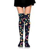 XIKEWL Cute Women's Knee High Socks Earphones Music