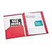 Comix Plastic Pocket Folders with 3 Hole Punched, 12 Pack, Binder Folders with 2 Pockets, Hold Letter Size Paper for School and Office (Red)