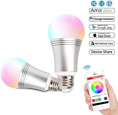 Alexa Smart Bulb, Beyond WiFi Dimmable LED Light Compatible with Amazon Alexa&Google Home, 7W Multicolored Bulb Made from Aluminum Alloy, Echo dot Bulbs, No nub Remote Controlled by iOS/Android