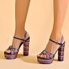 Women-Multi-Metallic-Chunky-Block-Dress-High-Heel-Wedge-Shoes-Platform-Sandals