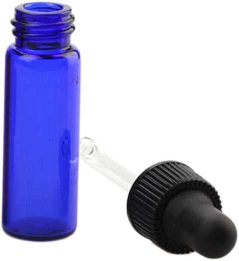 1 Dram(4ml) Glass Dropper Bottles 15 Pack Perfume Sample Vials Essential Oils Bottles with Glass Eye Dropper Travel Container (blue)