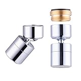 Waternymph 1.8GPM Kitchen Sink Aerator Solid Brass - Big Angle Swivel Faucet Aerator Dual-function 2 Sprayer - Swivel - Polished Chrome