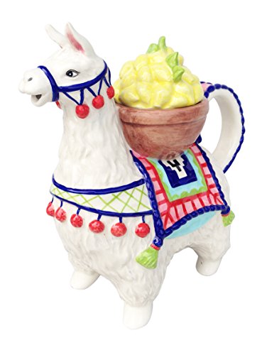 Blue Sky Ceramic Lemon Llama Teapot, Multicolor