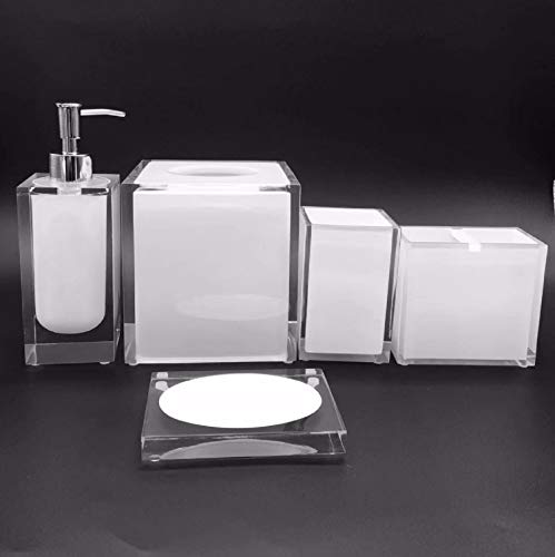 Essentra Home White and Transparent Toothbrush Holder from The Cristallino Collection