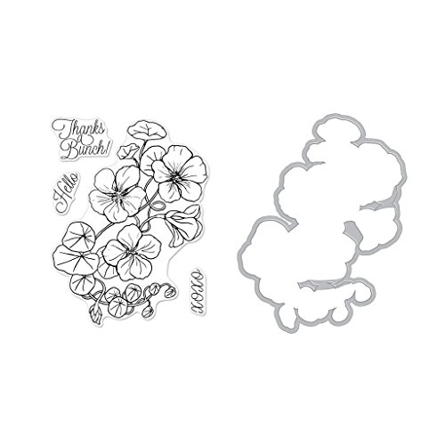 Hero Arts Clear Stamps and Frame Cuts Die Combo, Hero Florals Nasturtium