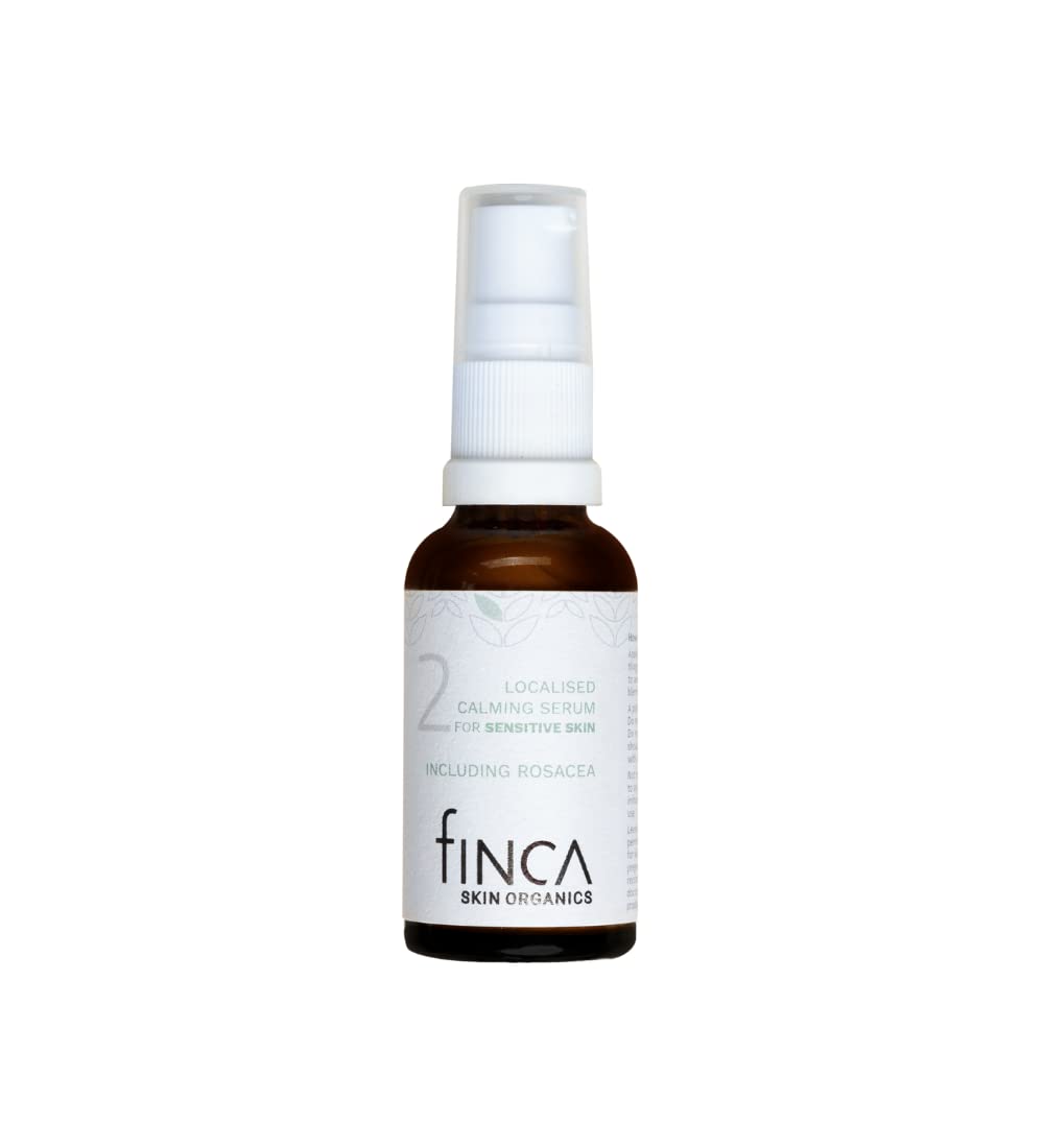 Finca Skin Organics Calming Serum 2 | Treatment for Subtype 2 Acne Rosacea and Sensitive Skin | Plant-based Anti Redness Serum with Sulphur and Organic Tea Tree Oil | No Parabens or Antibiotics | 30ml