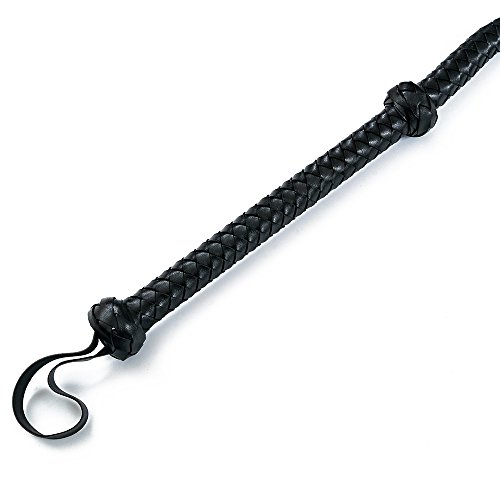 HAPPYTIMEBELT PU Leather Bullwhip Whip Floggers 5 FT Length Tassel(Black)