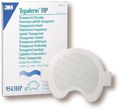 3M Healthcare Tegaderm HP (Holding Power) Transparent Film Dressing 4-1/2" x 4-3/4" Sacral Shape, Sterile, Adhesive, Water-proof, Frame Style, Latex-free, Thin Film Backing (Box of 12 Each)