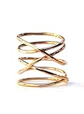 14k Gold Filled Twisted Ring -Thin Hammered Stacking Ring