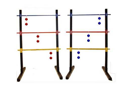 Bolaball Wooden Ladder Golf Game Set Ladderball, Indoor or Outdoor with 6 sets (2 team colors), Heavy Duty Carrying Case - Thumbnail 2