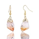Chakra stone earring Healing earring Yoga earring Irregular Natural Citrine Earrings Natural stone Gemstone Fashion pendant necklace Jewelry