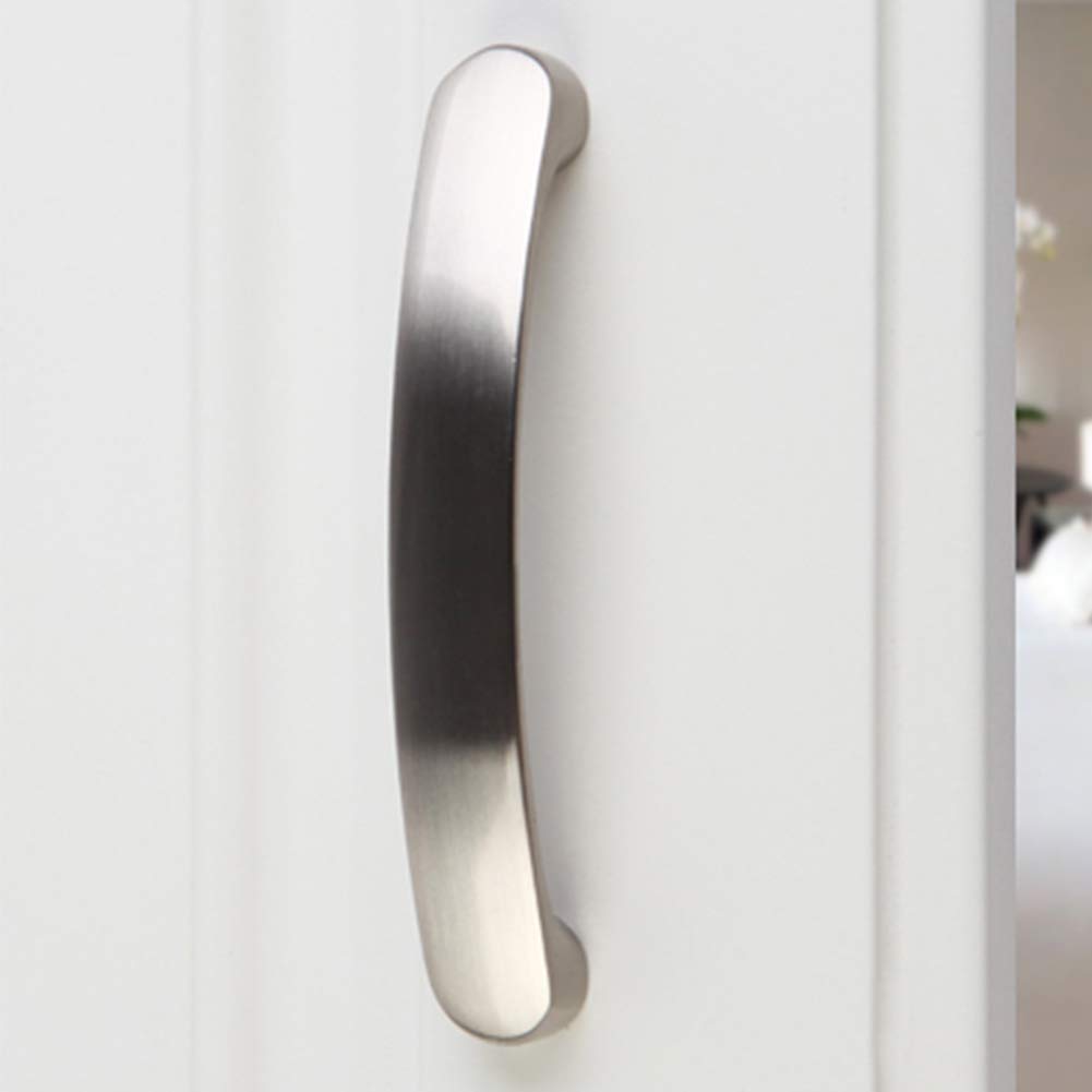 10Pcs Brushed Handle Drawer Cupboard Door Cabinet Kitchen Nickel Pull Handles(160mm/6.3in)