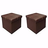 Otto & Ben 15" Storage Ottoman - [2pc Set] Folding
