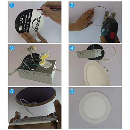 Ledimwo LED Canless Recessed Lighting 4 Inch 12 Pack No Flicker with