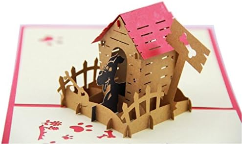 IShareCards Handmade 3D Pop Up Children's Birthday Cards (Dog House)