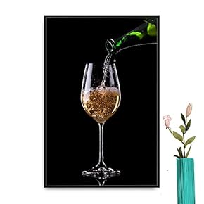 Framed Canvas Wall Art Red Wine Canvas Prints Home Artwork Decoration for Living Room,Bedroom - 16x24 inches