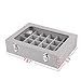 Pasutewel Velvet Glass Ring Jewellery Display Storage Box Jewelry Holder Storage Organizer Stand (Grey-(24 Grids))