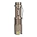 Hatori 18650 Flashlight Ultra Bright Handheld LED Flashlight with Zoomable Adjustable Focus 5 Light Modes Water Resistant Torch, Battery-Powered (Not Included) Tactical Flashlight, Bronze