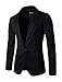 uxcell Men's Suit Jacket One Button Slim Fit Casual Lightweight Sport Coats Blazer Black 42