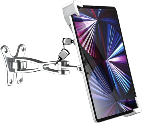Oilcan Anti-Theft iPad Wall Mount with Articulated Aluminium Arm [360° Rotation & Strong Rotation] for iPad, Galaxy Tab, E-Reader, Amazon Fire, Surface, 7-11 Inches