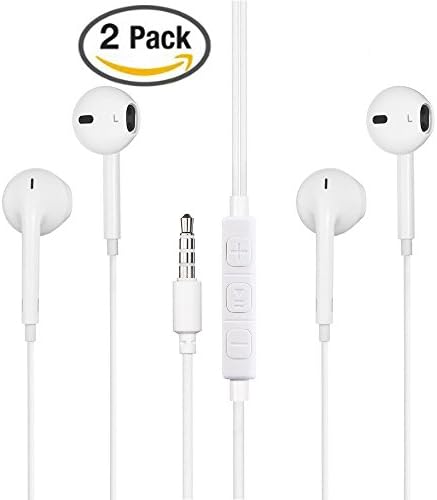 MODATUI Apple Premium Earphones/Headphones/Earbuds with Stereo Microphone&amp;Remote,The Best Control for iPhone 6S/6/6S Plus/6 Plus,iPhone SE/5/5C/5S, iPad /iPod Nano 7/iPod Touch (2 Pack - White)