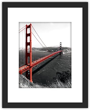 XUFLY 11x14 Tempered Glass Wood Frame Black, with 3X Mat Fit for 8x10 5x7 4x6 inch Family Photo Kid Picture, Desktop On Wall Vertical Horizontal Support Office Decoration Landscape (1)
