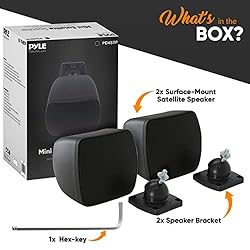 PyleUsa Mini Satellite Speaker - 3'' Surface-Mount