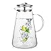 Hiware 68 Ounces Glass Pitcher with Lid and Spout, Heat Resistance Water Carafe for Hot/Cold Water, Refrigerator Pitcher for Homemade Iced Tea & Juice