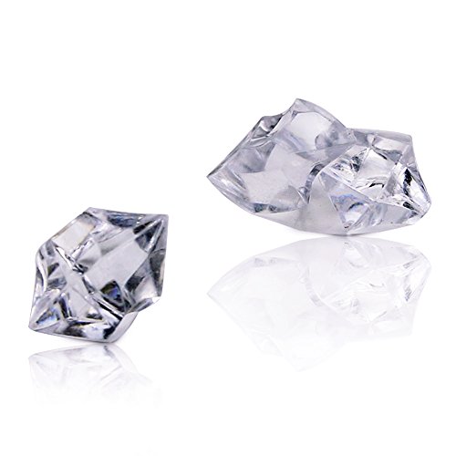 Neworkg 500 Pieces Acrylic Clear Ice Rock Crystals Treasure Gems for Table Scatters, Vase Fillers, Event, Wedding, Birthday Decoration Favor, Arts & Crafts