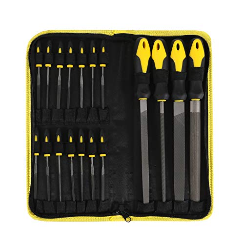 18Pcs File Set ACOOJ, Round and Flat File Kits are Made of High Carbon-Steel