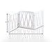 Wooden Pet Gate, Foldable and Freestanding, For Indoor Home and Office Use. Keeps Pets Safe [White Cascade Wave Decorative Design. Easy Set Up, No Tools Required]