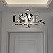 Wall Stickers, LandFox Stylish Removable 3D Leaf LOVE Wall Sticker Art Vinyl Decals Bedroom Decor (Black)