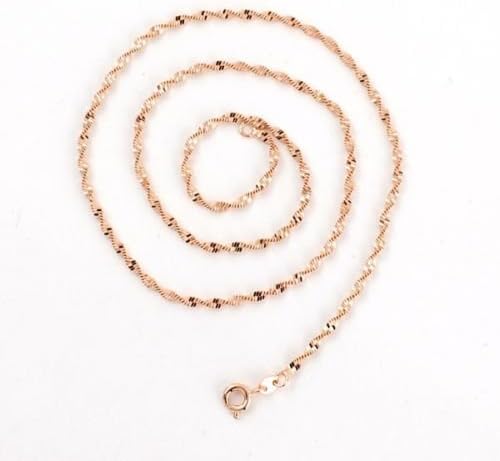 Women's Necklace 18k Rose Gold Filled 18" Rope Chain Twist Link Jewelry by gorgeous