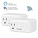 WiFi Smart Plug, Mini Socket Outlet Compatible with Amazon Alexa Echo and Google Home, Remote Control your Appliances by Smart Phone with Timing Function From Anywhere, No Hub Required, 2 Pack