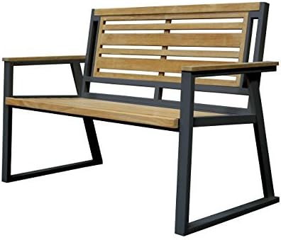 Asta Furniture M2-11A/Blk Asta California Room Teak and Iron 2-Seater Bench - Classic (Black)