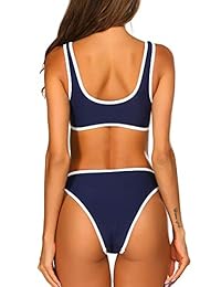 Bañador de dos piezas para dama, estilo deportivo