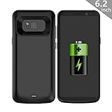 COOFUN Samsung Galaxy S8 Plus S8+ Charger Battery Case, 5500mAh Ultra Slim Rechargeable Portable External Backup Battery Pack-Charger Cover-Protective Case Power Bank Case (Black)