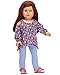 Sophia's 2 Piece Outfit for 18 in Dolls | Floral Cold Shoulder Blouse with Light Blue Jeggings